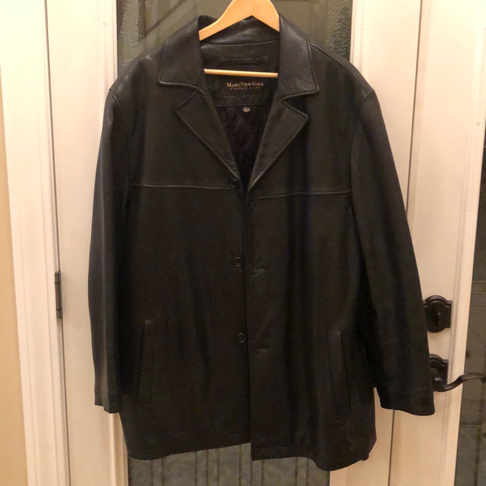 Marc New York Men’s Genuine Leather Jacket Black